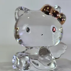 ハローキティ エンジェル フィギュア ガラス製置物 クリスタル 置物 オブジェ サンリオ