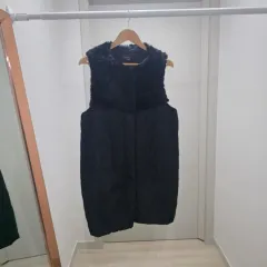 ブラック ロング丈 ファー ベスト ベスト