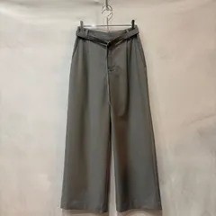 A DAY IN THE LIFE アデイインザライフ ユナイテッドアローズ ツイル ベルトワイドパンツ ウォッシャブル フォーマル スーツパンツ チャコール 36 レディース USED