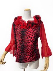 ラインストーン】新品 社交ダンスフリルデザインカットソー白d125