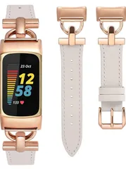 ★Fitbit Charge6／Charge5 バンド 革 フィットビット チャージ6／チャージ5に対応 レザーバンド おしゃれ D字型 レディース 交換ベルト ビジネス 柔らかい かわいい