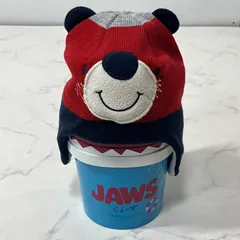 クマ アニマル 耳当て付き ニット帽 帽子 レッド ネイビー グレー アイボリー