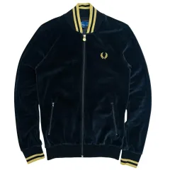 フレッドペリー ネイビー ベルベット トラックジャージ ジャケット XS
