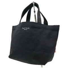 ポールスミス ミニ トートバッグ 黒 キャンバス うさぎ刺繍 ロゴ ランチバッグ