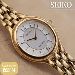 SEIKO EXCELINE 1F20-6G90 セイコー エクセリーヌ オーバル シェル クォーツ ゴールド レディース ヴィンテージ アンティーク 1992年製 電池交換/洗浄済 【６ヶ月保証】 CH89