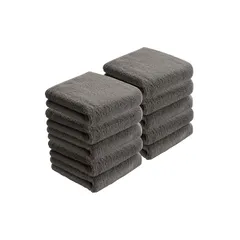【新着商品】AYO フェイスタオル ホテル仕様 10枚セット カーボングレー ふかふか 綿100% 34×80cm 高吸水 耐久性 無地 毛羽落ち少ない ギフト