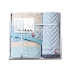 【新着商品】今治タオル ボックス入り プレゼント 箱入り 日本製 贈答(フォレブランシュ,フェイスタオル1枚・ウォッシュタオル1枚)