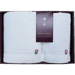 【新着商品】今治タオル ボックス入り プレゼント 箱入り 日本製 贈答(瑚白, フェイスタオル１枚・ウォッシュタオル１枚)