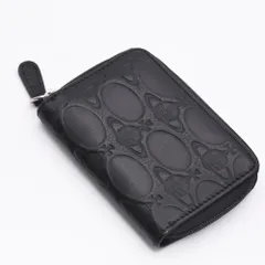 Vivienne Westwood ヴィヴィアンウエストウッド コインケース 小銭入れ 財布 ラウンドファスナー オーブ ロゴ エンボス加工 型押し レザー ブラック 黒