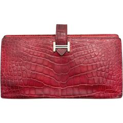 未使用 定価65万 エルメス ケリー グローブ クロコダイル レッド 7 赤