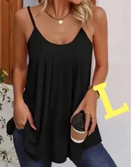 【新品】レディース シャーリングソリッド キャミソール