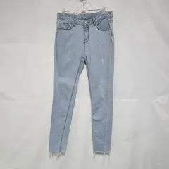 ライトブルー ダメージ スキニージーン レディース 30インチ 0813