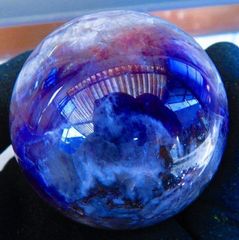 ガラスオブジェアーティスト ワタナベカズオ 青の銀河 手のひら宇宙