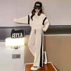 子供服 女の子 ガールズ ジュニア スポーツウェア 上下 2点セット キッズ 長袖 ゆったり トップス トレーナー パンツ ズボン 人気 カジュアル 韓国風 おしゃれ 普段着 通学 通園 子供の日 七五三 登山 セット