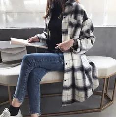 チェックシャツ レディース ロング シャツ ブラウス  ロングシャツ おしゃれ 長袖 チェック柄 アウター レディースファッション