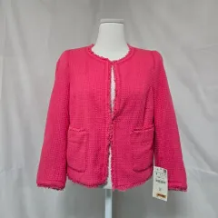 新品) ZARA ザラ ピンク ツイード クロップド ジャケット レディース90 0908