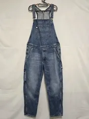 トミー ジーンズ インディゴ ウォッシュ デニム オーバーオール サスペンダー ズボン メンズM 0909