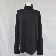 ポロラルフローレン ハーフジップ ニットTシャツ チャコール メンズ95 1013