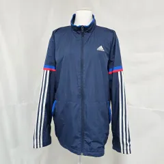 アディダス 起毛 ネイビー ウィンドブレーカー トラック ジャケット メンズ100 1010
