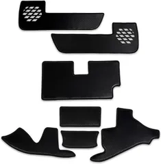 新品 YOURS(ユアーズ) N-BOX NBOXカスタム JF5 JF6 専用 キックガード3点セット 【生地タイプ：ブラウンレザー調】【糸カラー：ダークレッド】 インパネ ドアトリム グローブボックス パネル 傷防止 汚れ防止 カラー デザイン 縫製 日