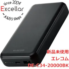 [bn:14] ELECOM　モバイルバッテリー　DE-C34-20000BK　ブラック