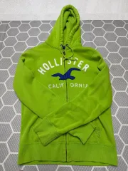 ホリスター ライトグリーン 起毛 ジップアップパーカー ユニセックス