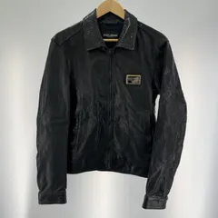 【中古】DOLCE&GABBANA ラムスキン レザージャケット G9K38L サイズ48 ブラック ドルチェチェ&ガッバーナ イタリア製[19]