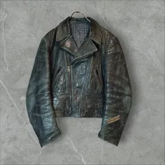 70〜80s ユーロヴィンテージ ライダース RIESジップ シボ革 短丈 ジャーマン ドイツ 雰囲気 ビンテージ Y2K