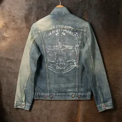 S 90s リーバイス 70500-0433 サンフェード バックプリント デニムジャケット