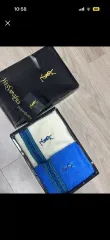 イヴ・サンローラン タオル セット ホワイト/ブルー ショッピングバッグ付属