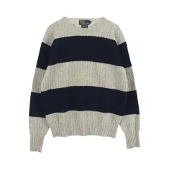 POLO RALPH LAUREN (MEN - S) ラムウール100% ストライプ ニット トップス