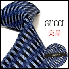 グッチ  ネクタイ  ストライプ  ネイビー  紺  シルク  イタリア製  美品  GUCCI