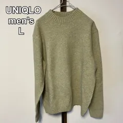 UNIQLO ユニクロ　メンズ　スフレヤーンクルーネックセーター　471229 ニット　ライトグリーン　L