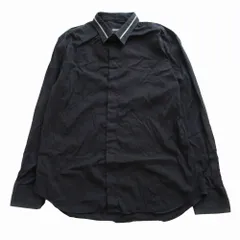 EMPORIO ARMANI エンポリオアルマーニ ファスナーデザインカラー ドレスシャツ 長袖 トップス ブラック ＸＬ メンズ 【中古】