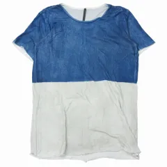 KAZUYUKI KUMAGAI カズユキクマガイ スプレーダイ80/2度詰天竺 クルーネック S/S KJ31-003 Tシャツ ブルー サイズ3 L メンズ 【中古】のサムネイル