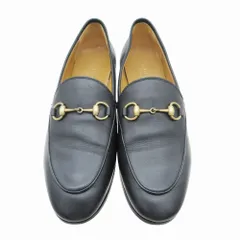美品 GUCCI グッチ ヨルダーン ホースビット ローファー  シューズ レザー ブラック 404069 サイズ36 23cm レディース 【中古】