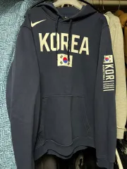 ナイキ 韓国 korea バスケット WHO フードTシャツ ネイビー L