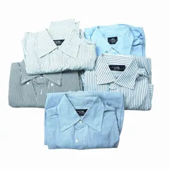 400 madison 鎌倉シャツ ドレスシャツ 5点セット ストライプ柄 チェック柄 長袖 サイズ37-81 S メンズ 【中古】