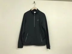 新品同様本物ナイキNIKEハーフジップロゴ刺繍プルオーバージャージ長袖メンズサーフアメカジミリタリービジネススーツモードドレスゴルフスポーツ黒ブラックM