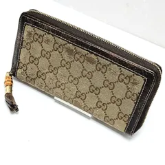 【現状品】GUCCI 長財布 バンブータッセル キャンバス ラウンドファスナー