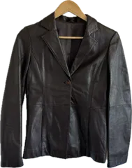  【美品】J&Rジェイアンドアール　レザージャケット　アウター　ブラウン　羊革　レディース　Mサイズ【Z1757】