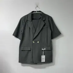 新品 半袖 ジャケット + ワイド パンツ スーツ セットアップ