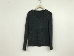 本物ノーアイディーNOID.パイルニットVネックセーター長袖メンズサーフアメカジミリタリービジネススーツモードドレスゴルフ黒ブラックグレー柄1S日本製