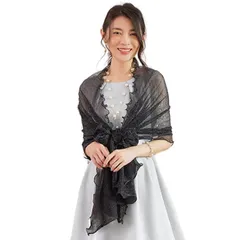 [グリーンパキラ] 在庫限り ショール 大判ストール ストール レディース 春 夏 秋 ドレスの上に羽織るもの 結婚式 お呼ばれ マフラー スカーフ 祖母 プレゼント パーティーショール 大判 ラメ入り フォーマル パーティー 女性 ファッション レディースフ