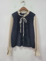 フリル リー ブラウス バイカラー ブラウス