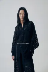 TREEMINGBIRD レースエンブロイダリーセットアップシャツ