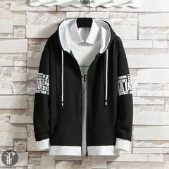 パーカー 切り替え カーディガン 長袖パーカー ジップアップ メンズ パーカ プリント トップス プリント 肌触り フード付き 長袖 文字 運動着 部屋着