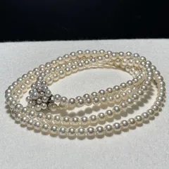 照り強【WGK14/2連】MIKIMOTO/ミキモト アコヤパール ネックレス ホワイトゴールド 6.01〜6.53㎜ 55㎝ 67.6g 本真珠 pearl necklace SS161のサムネイル