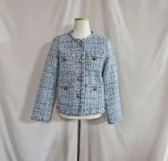 twee トゥウィー ツイード ブルー ゴールド ボタン ジャケット
