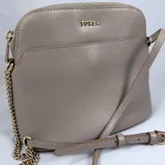 FURLA ショルダーバッグ グレージュ　フルラ  チェーン サフィアーノレザー